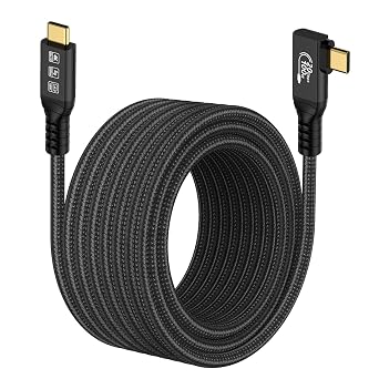 Long USB C 3.2 Gen-2 240W Extension Long Cable 5M 16.5FT Charging Curved Data Transfer 20Gbps Charging Cable Type-C 4K Video Output Compatible with Thunderbolt 3 USB-C Computers