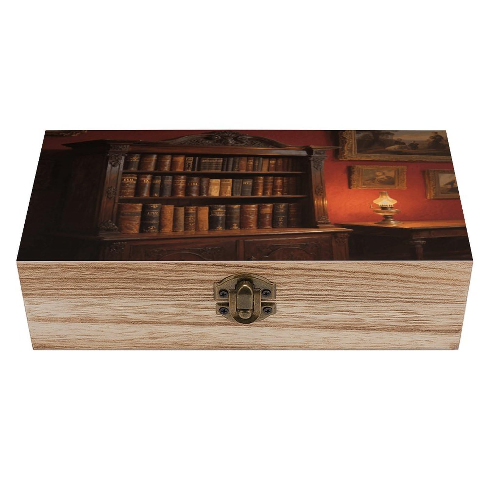 VstaDank Bookshelf Wooden Storage Box Decorative Jewelry Case with Lids Exquisite Wood Box Letters Gifts Acacia Wood Boxes Fashion Wooden Keepsake Boxes for Men Women