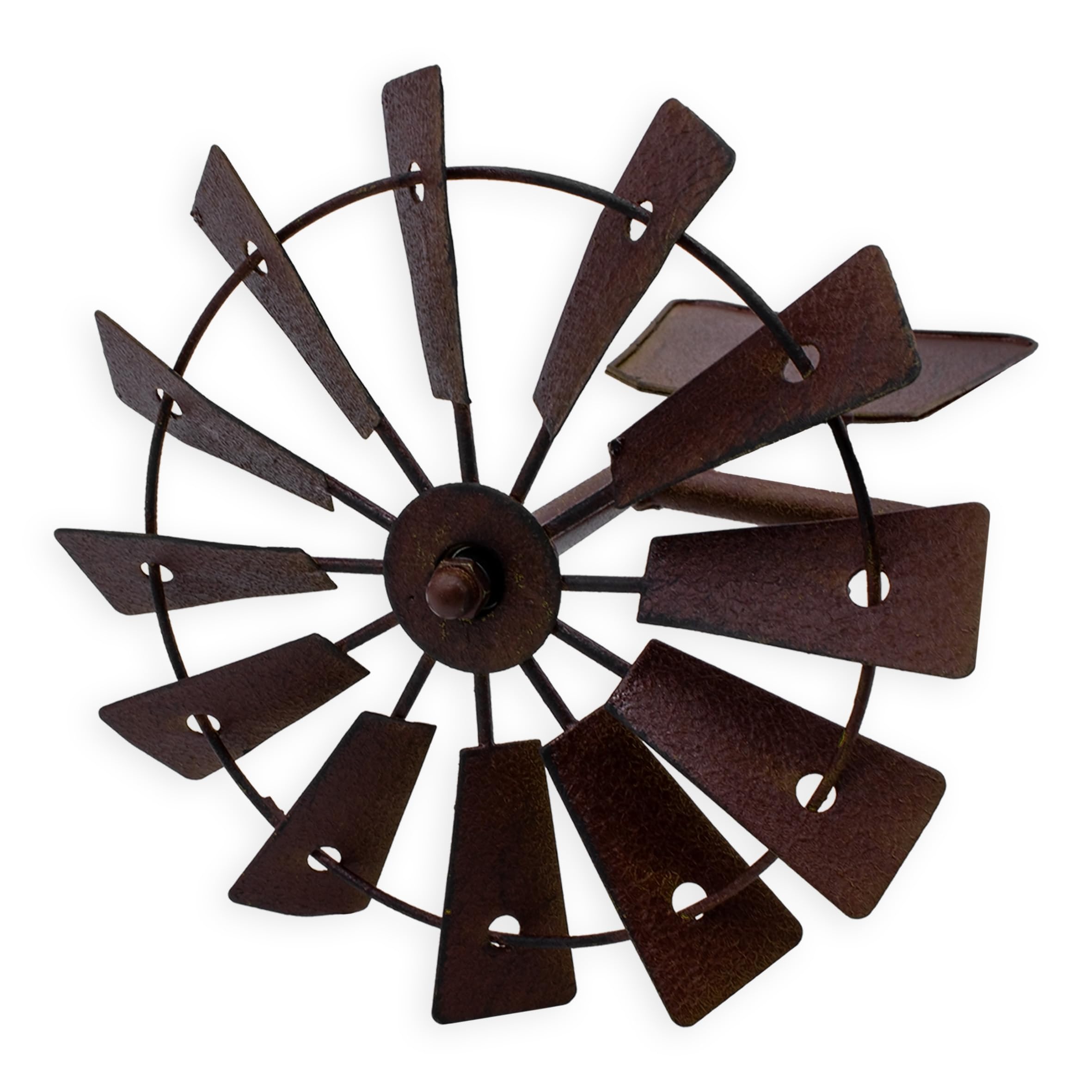 Moulin à vent en métal rouillé avec girouette – 120 x 17 cm – Décoration de jardin – Décoration de jardin – Décoration de jardin – Carillon éolien résistant aux intempéries