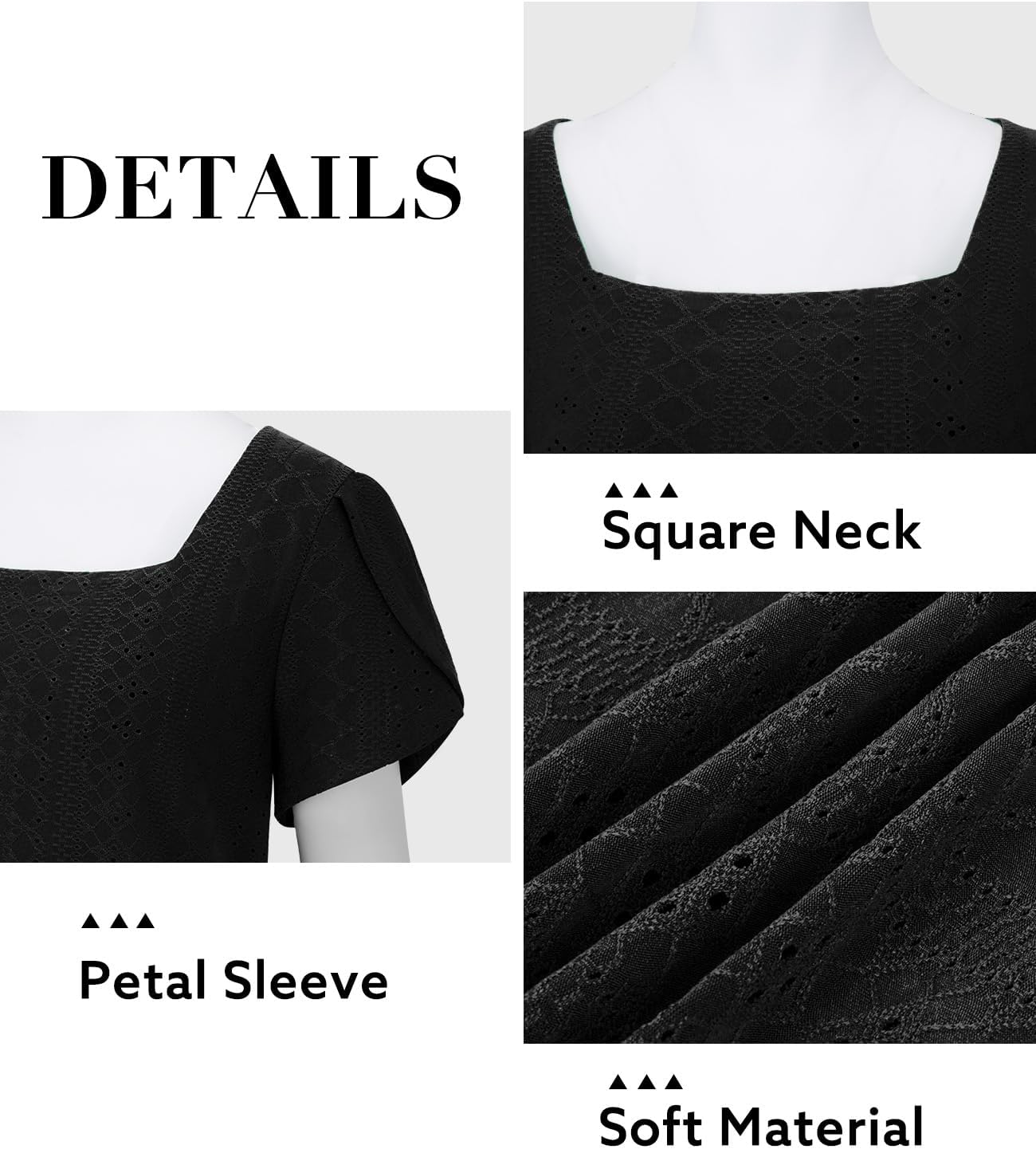Siddhe Plus Size Tops for Women Petal Short Sleeve Square Neck Shirts Casual Trendy Blouses 2026 Spring Fashion XL-5XL - Image 5