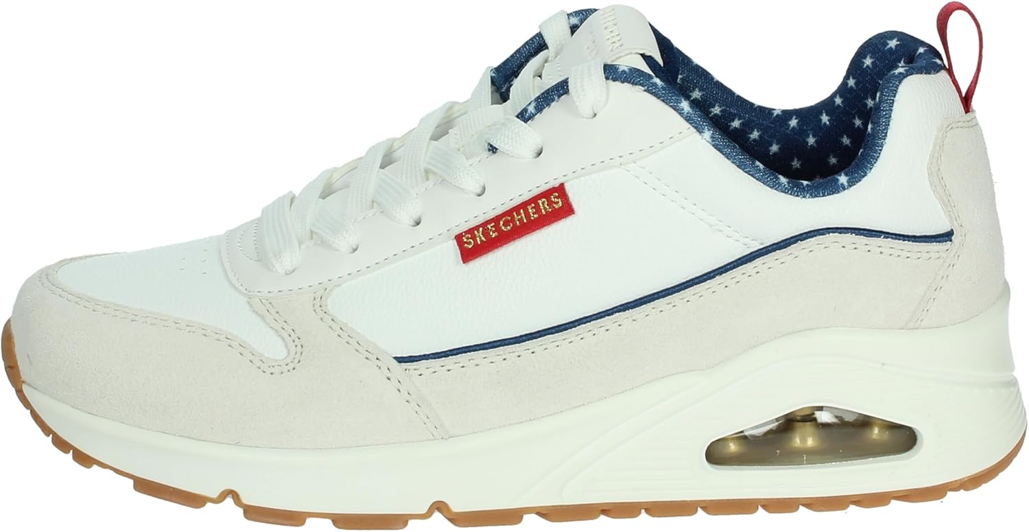 Skechers Woman Uno - Victory Pack Lace-Up Shoe 177910 White/Navy US Size 9.