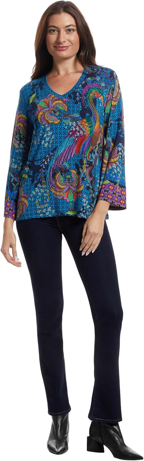 Johnny was Womens The Janie Favorite V-Neck Kimono Sleeve Tee- Thala - Image 5