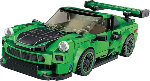Miniatura 2 de Block Builder Juego de Bloques de Construcción de Coche Carrera Porsche 911 Verde, Nuevo Juego de Bloques de Construcción de Carreras para Niños y