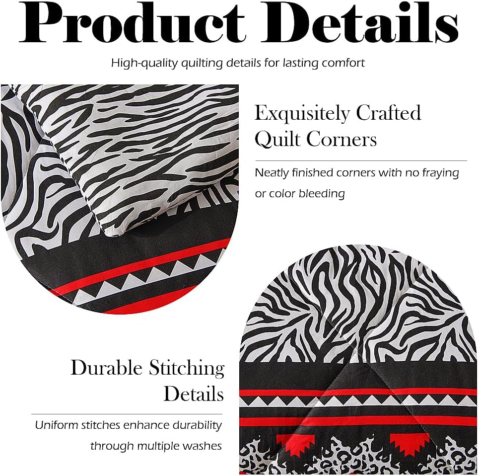 Shatex Twin Comforter Set 2 Pieces – Boho Soft Microfiber Bedding with Comforter and Pillow Sham, Multi-Color Floral, All Season