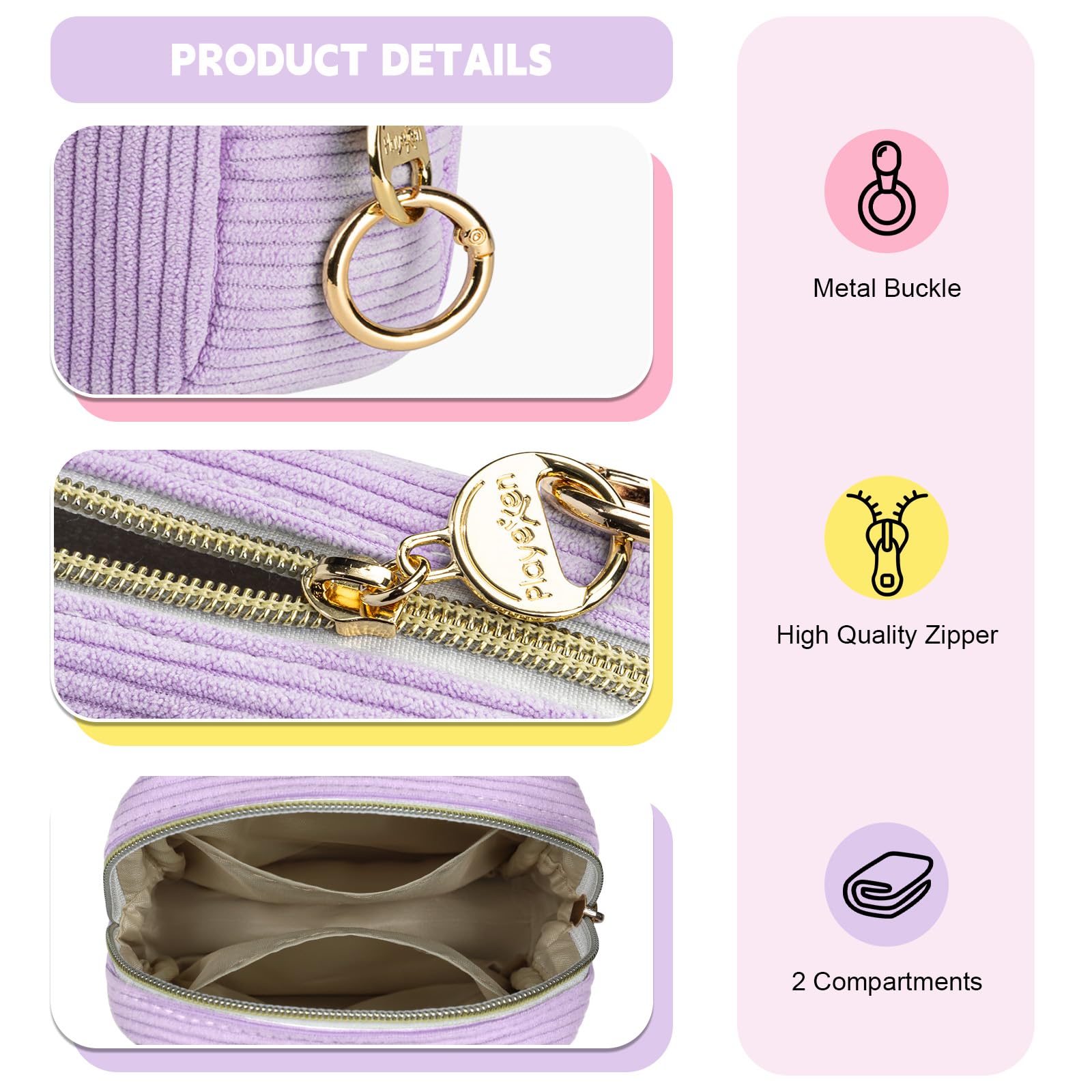 Bolsa de periodo para adolescentes y niñas, bolsa de almacenamiento de servilletas sanitarias de pana, bolsas menstruales, soporte para tampón para bolso, A-blanco, Viajes 3