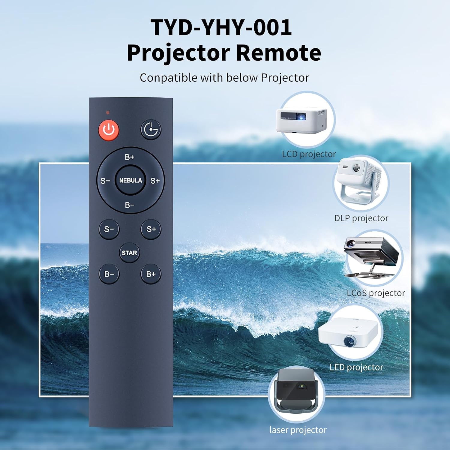 New Remote Control Replacement for Mooyran Star Projector Galaxy Night Light TYD-YHY-001 & Astronaut Star Projector image 2