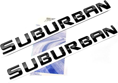 Yoaoo 2x OEM Black Suburban Nameplate Emblems Letter Badge Replacement for Gm 07-16 Suburban Glossy Shiny