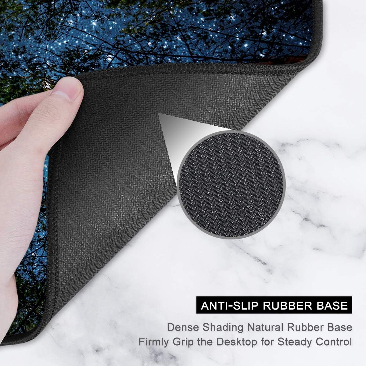 Auhoahsil Large Gaming Mouse Pad, XXL 35.4 x 15.7 in Desk Mat, Night Sky image 4