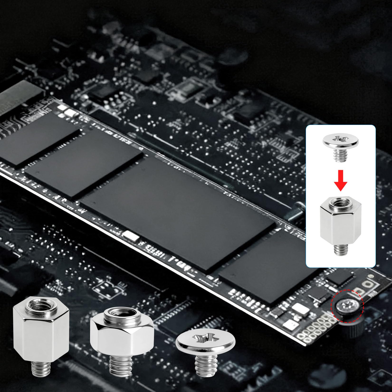 Zestaw śrub M.2 SSD, 41 sztuk, do dysku twardego Nvme, płyty głównej, SSD, płyty głównej, w zestawie 1 x śrubokręt