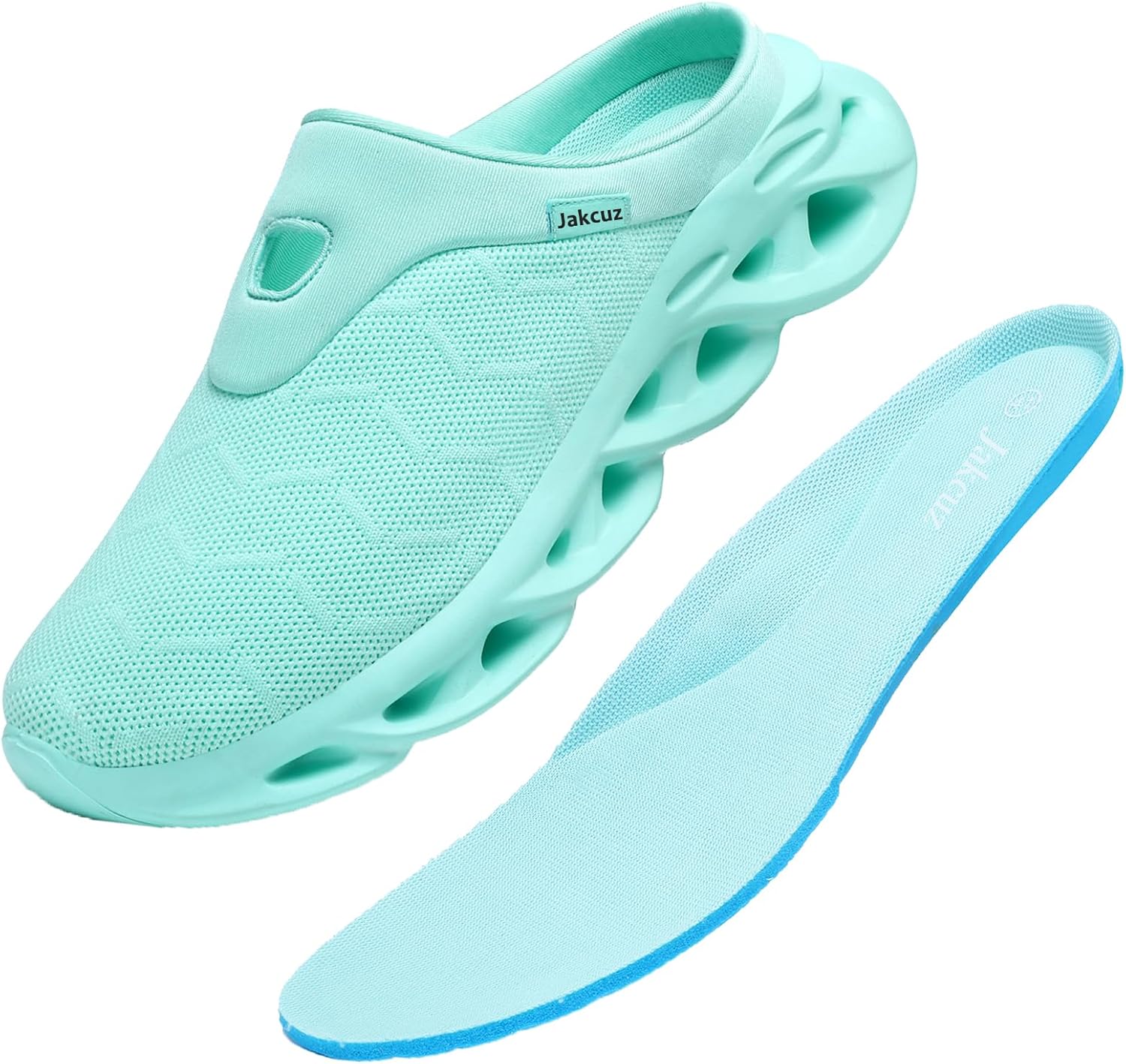 Jakcuz Men Slip On Mules Lightweight Open Back Sneakers Breathable Walking Shoes - Image 5