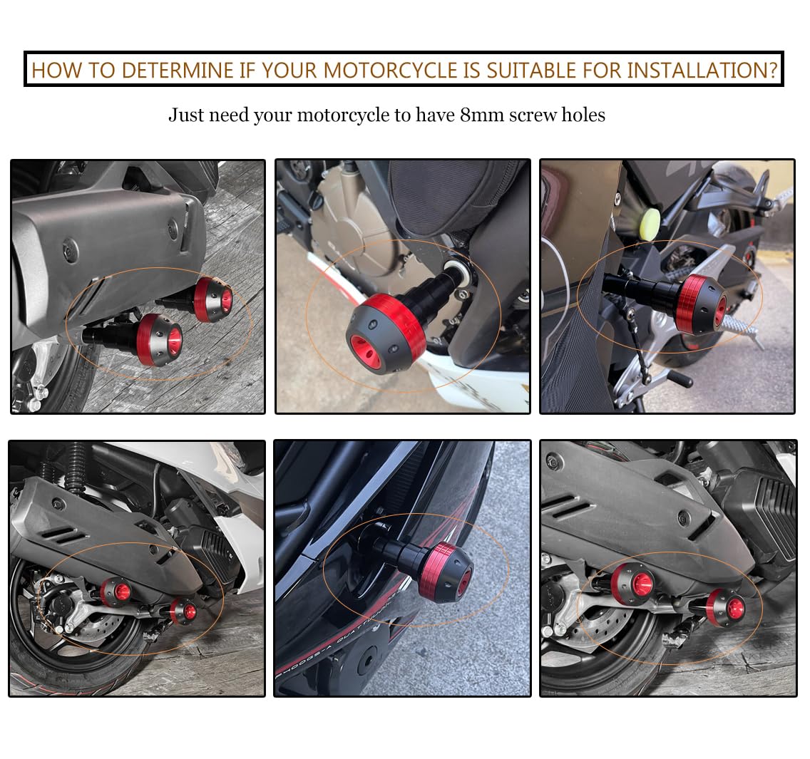2 Pezzi Tamponi Paratelaio Moto per Aprilia RS 457 2024, Moto Corpo Anti-Caduta Palla, Protezione per Scorrimento Telaio Scarico, Anti Crash Pad Accessori,A Black