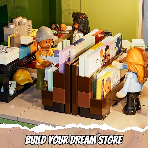 Miniatura 3 de FUNWHOLE Juego de ladrillos de construcción de iluminación para tienda de discos  Street Fusion City Town Audio Shop Kit de colección modular