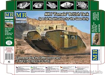Master Box Models WWI MK I Female British Tank, Special Modification for The Gaza Strip 1/72 Scale