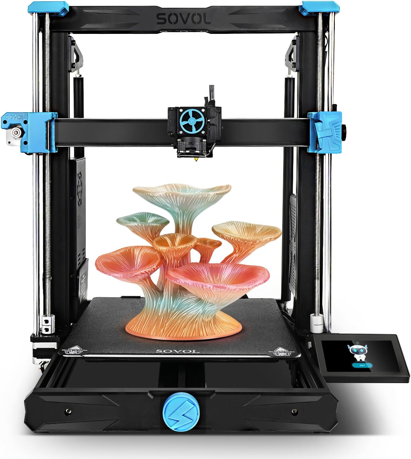 SV06 Plus ACE 3D Printer Open Source, 500mm/s Max High Speed 3D Printers, Fully Auto Leveling, with Camera Upgraded Structure Planetary Dual Gear Direct Drive Large Volume 11.8x11.8x13.8 inch