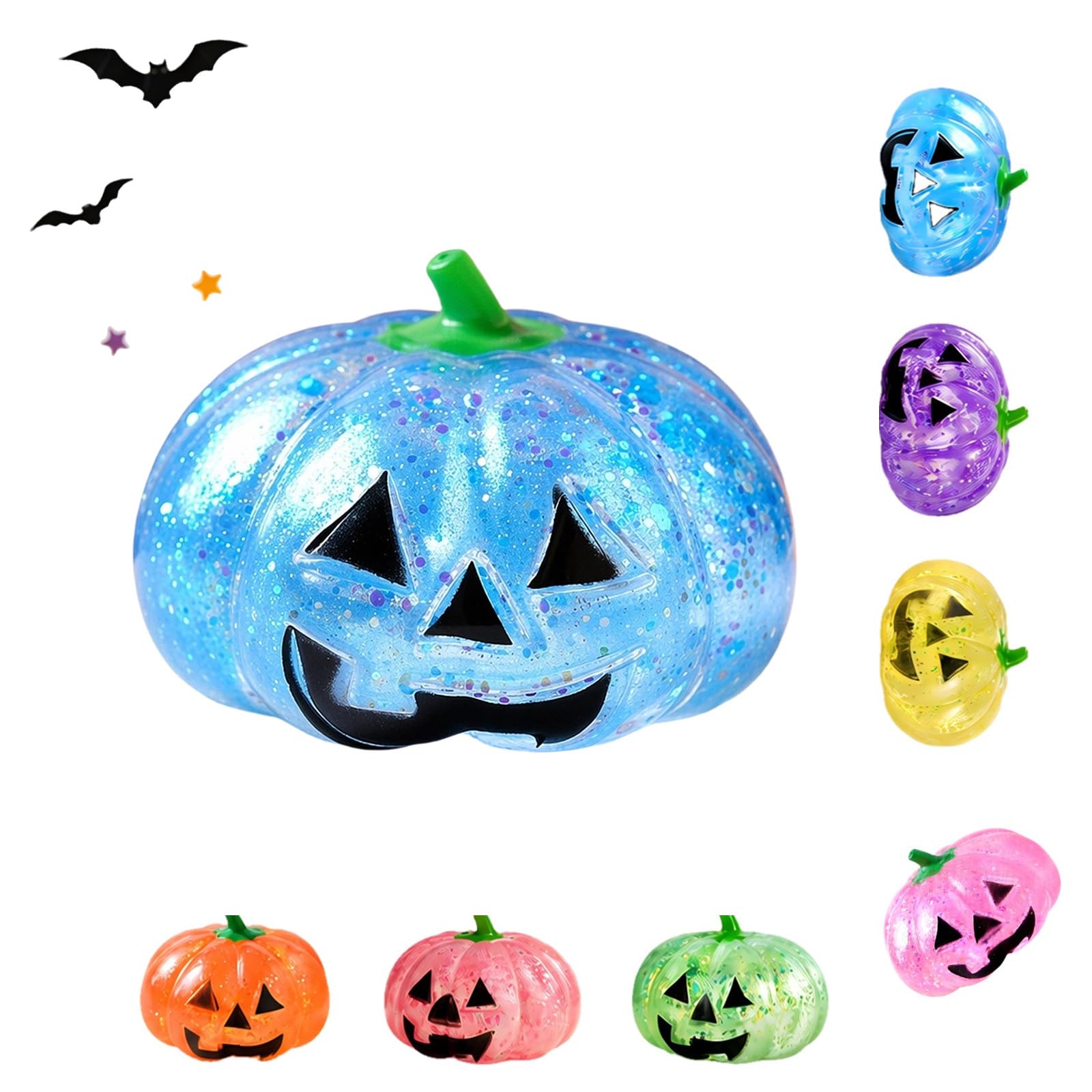 Squeeze Squishy Toys,Halloween Pumpkin Anxiety Sensory Stress Balls(Blue)