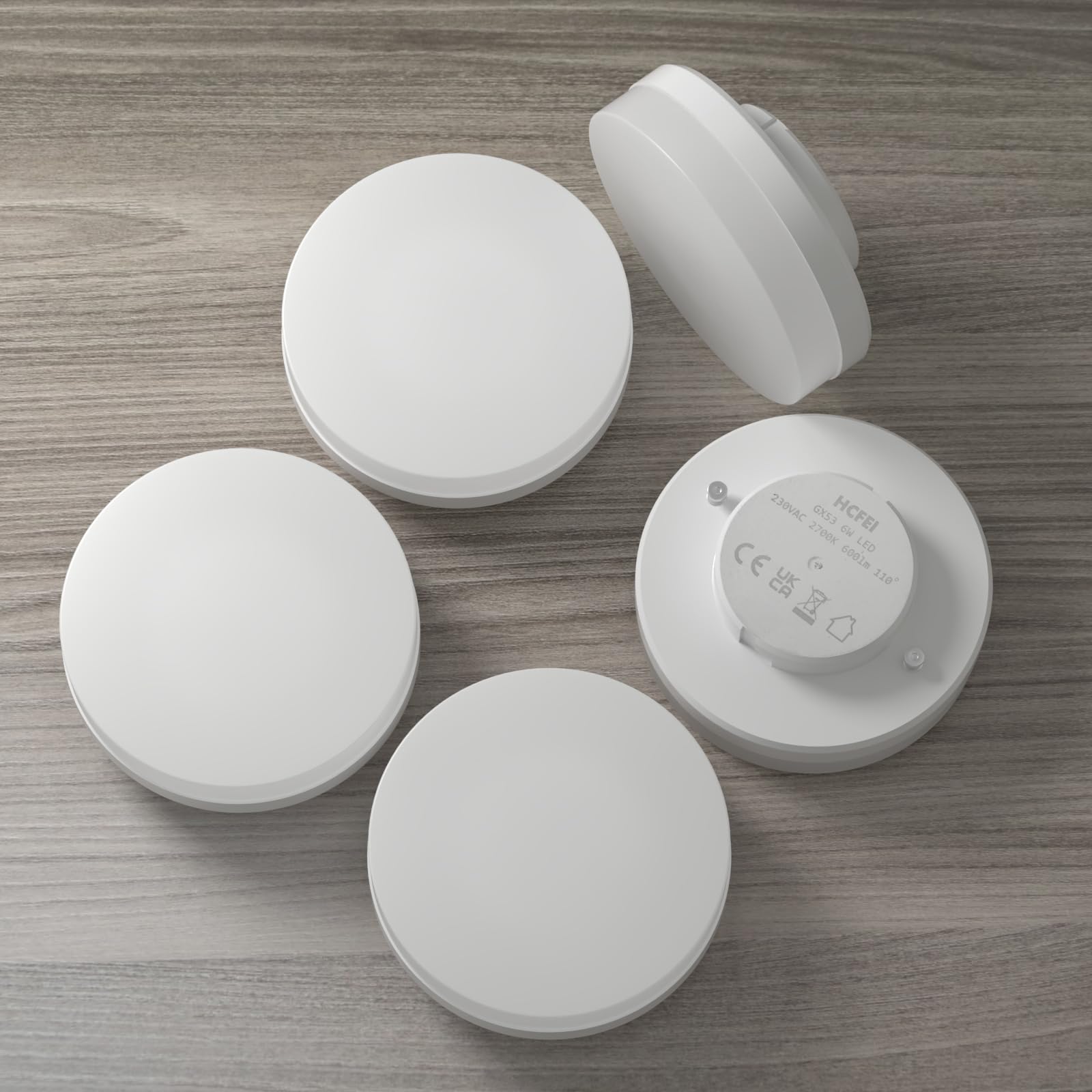 HCFEI GX53 LED Leuchtmittel 10W 230V warmweiß 2700K Deckenleuchte Unterbauleuchte Blinkfrei Strahler (3 Stück (1er Pack))