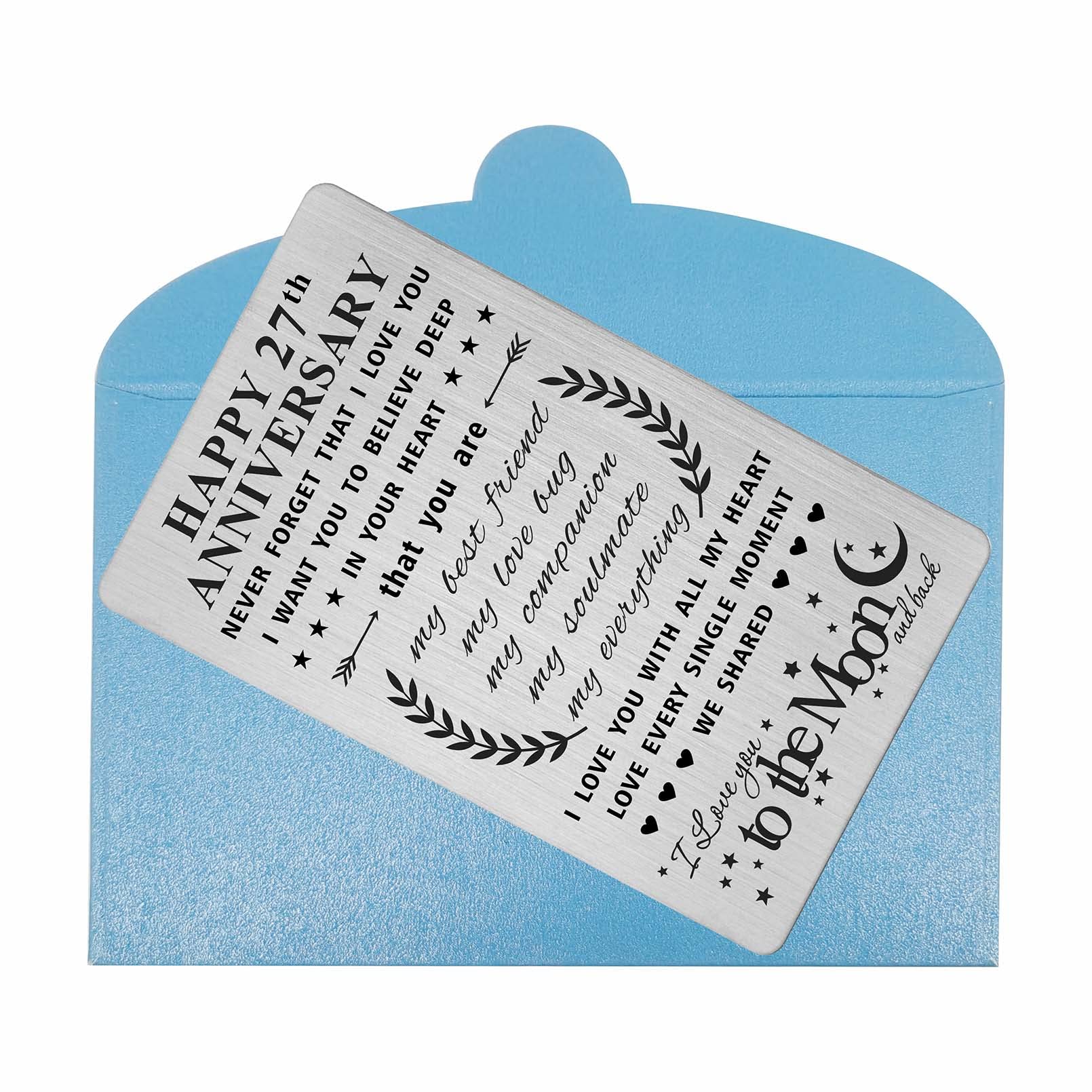 Alotozo Carte De 27e Anniversaire De Mariage, Cadeau Pour Mari