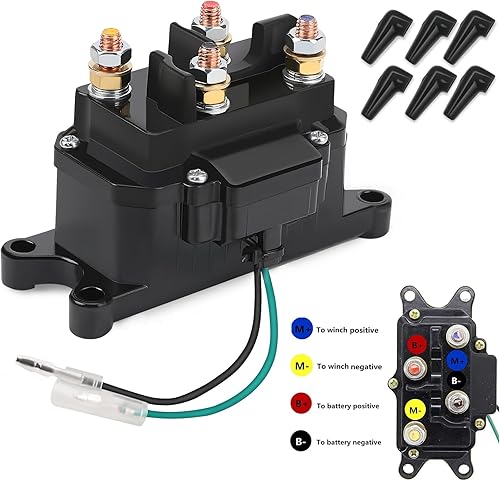 KanSmart Contactor de relé solenoide de cabrestante de 12 V 250 A, relé de cabrestante para ATV, UTV, barco, 4x4, vehículos, 3000-5000 libras,