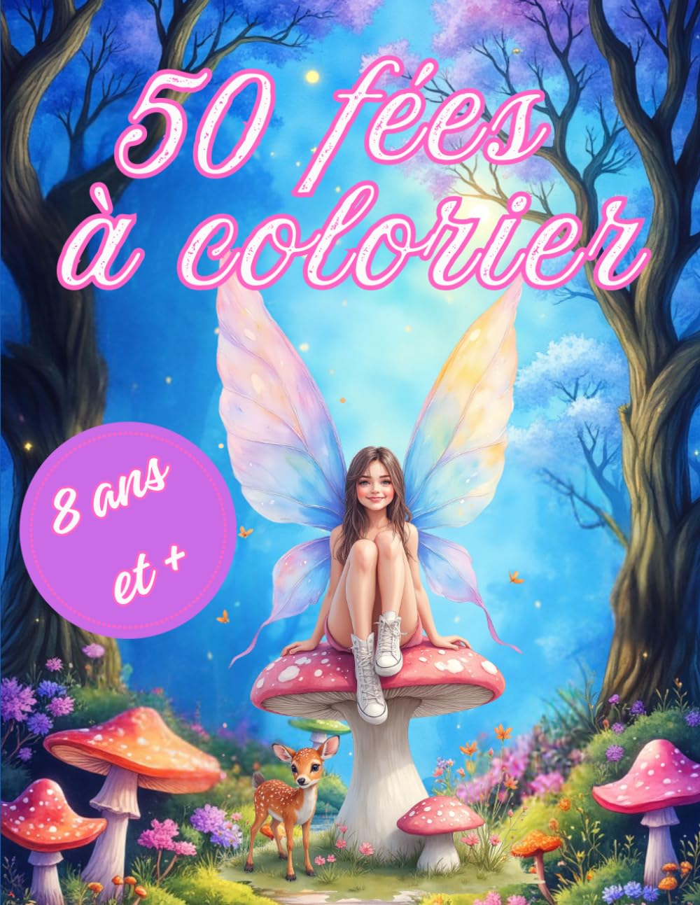 50 fées à colorier: 50 illustrations de fées modernes et détaillées pour enfants dès 8 ans, adolescents et adultes - Un voyage magique entre nature et fantaisie (coloriages Lounarya)