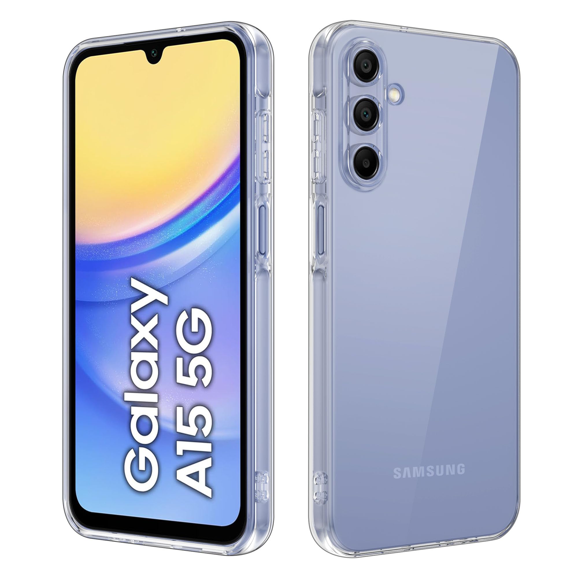 iCatchy Clear Case for Samsung Galaxy A15 5G, Shockproof Protective Soft TPU Anti-Scratch Silicone Cover compatible with Samsung A15 5G / A15 Phone Cases