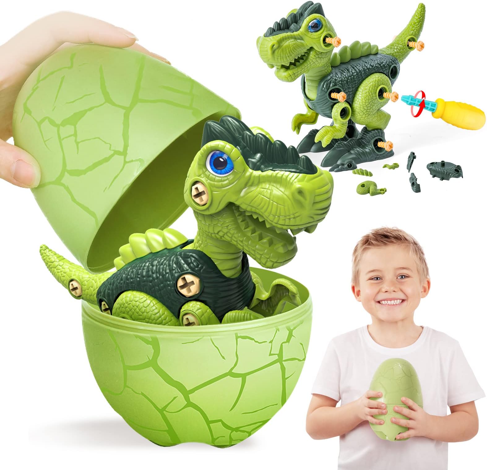 Take Apart Dinosaur Toys for 3 4 5 6 7 Year Old Boys Birthday Gifts with Dinosaur Eggs, Kids STEM Toys Dinosaur Toys for Kids 3-5 5-7