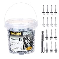 Vista 1 de Tornillos para techos de metal de 10 x 2 pulgadas, tornillo para techo de chapa metálica con cabeza hexagonal con arandela EPDM para techos