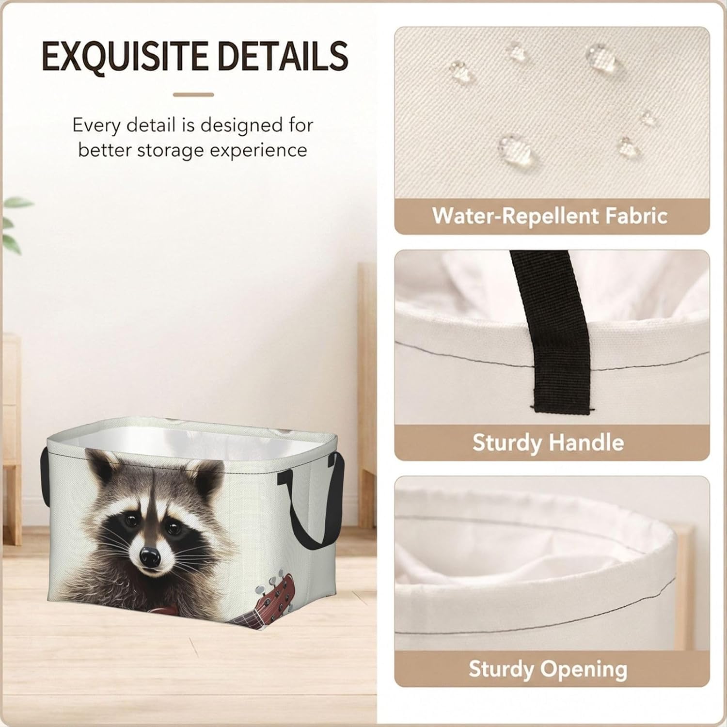 Rectangular Storage Basket Organizer Bin Shelf Baskets With Handles image 4