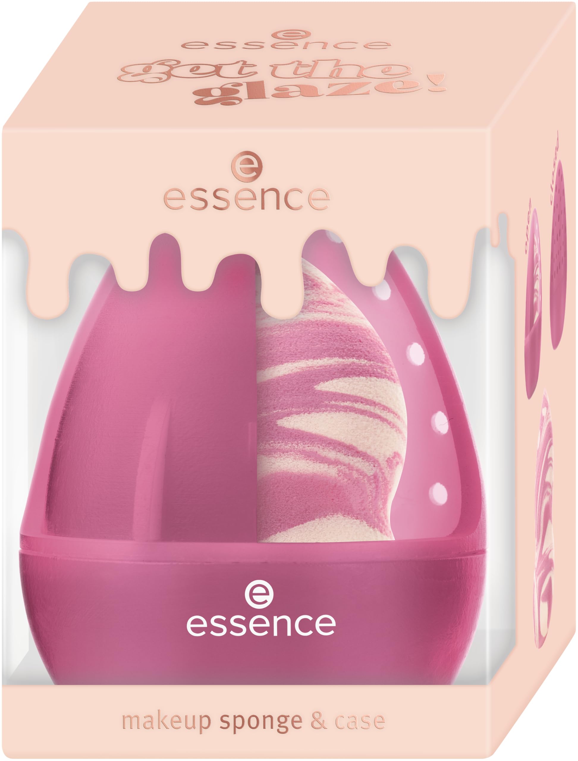 essence gąbeczka do makijażu z etui get the glaze! makeup sponge & case (1pair)