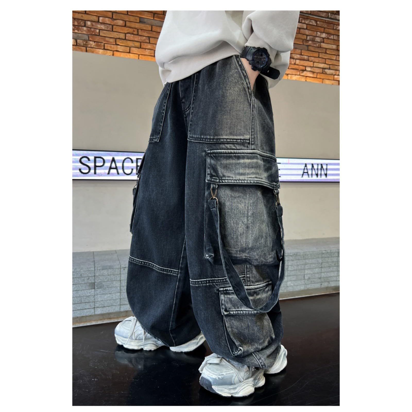 Vaqueros Niño 4-12 Años Anchos Pantalón Vaquero Adolescentes Chico Elasticos Rectos Moda Vacaciones Streetwear Jeans Pantalones Vaqueros de Trabajo Denim Holgados Invierno 2026