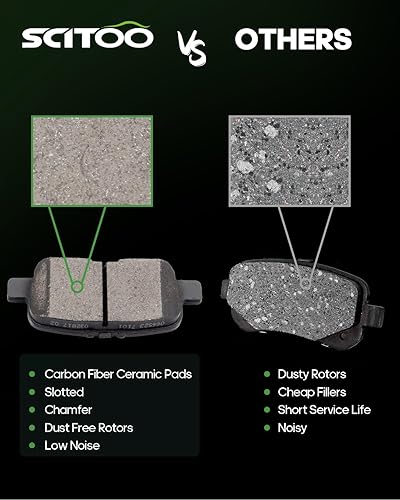 Miniatura 3 de SCITOO - Juego de pastillas de freno de cerámica, 8 pastillas de freno para Honda Pilot 2003, 2004, 2005, 2006, 2007, 2008