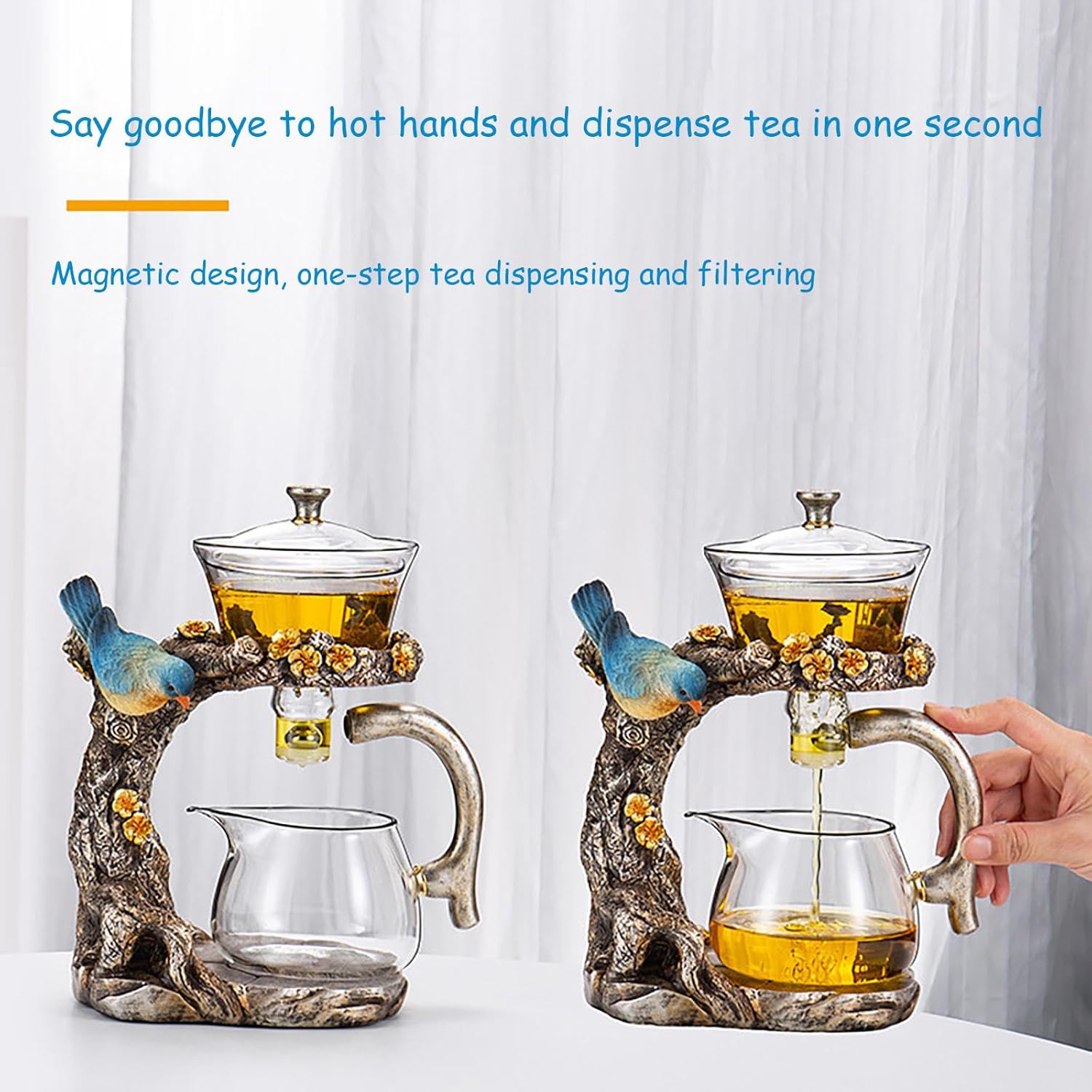 Glass Semi-Automatic Tea Set - Magnetic Lazy Kung Fu Drip Teapot, Magic Tea Maker for Home & Office