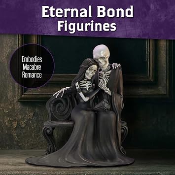 Nemesis Now Eternal Bond Skeleton Couple Figurine, Gothic Romance Statue, 7.48 Inch Hand-Painted Resin Decor for Halloween Weddings and Gifts