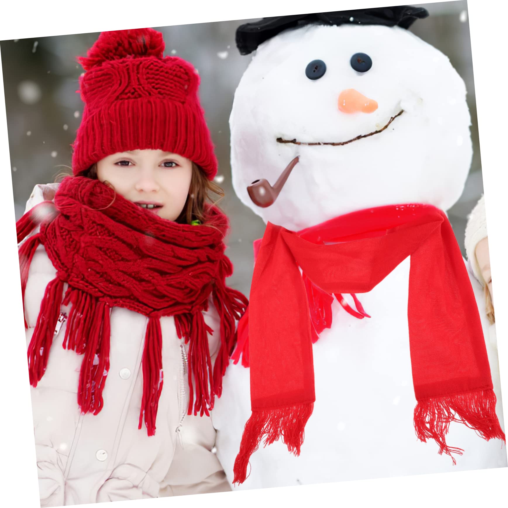 IMIKEYA 2 Sätze Schneemann Verkleiden Sich Weihnachtsschneemann Requisiten Schneemann-karottennase Bauen Sie Ihren Schneemann-bausatz Schneemann-kleidungszubehör Schneemann-schal Polyester