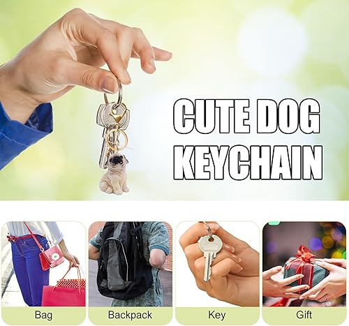 Miniatura 4 de 2 llaveros de mochila con gancho adorable para cachorros, para niños, niñas, perros, cachorros, regalos de fiesta para perros