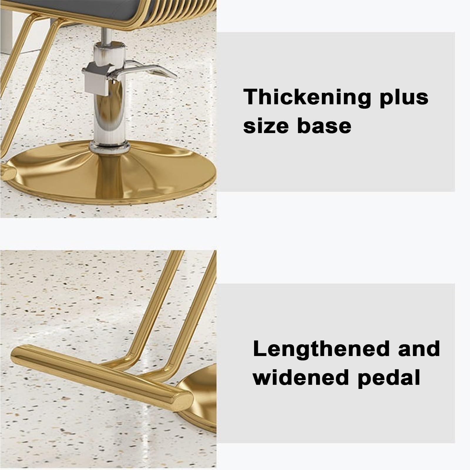 Sillas de barbero, Silla de salón hidráulica Ajustable para estilistas - Silla de barbero de Cuero sintético PU Impermeable con reposapiés de Metal, Ideal para barberías y Uso doméstico (Neg