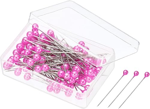 Miniatura 10 de PATIKIL Alfileres de costura perlados, 1 juego de agujas de cabeza de bola de acero inoxidable para decoración de modista, color verde