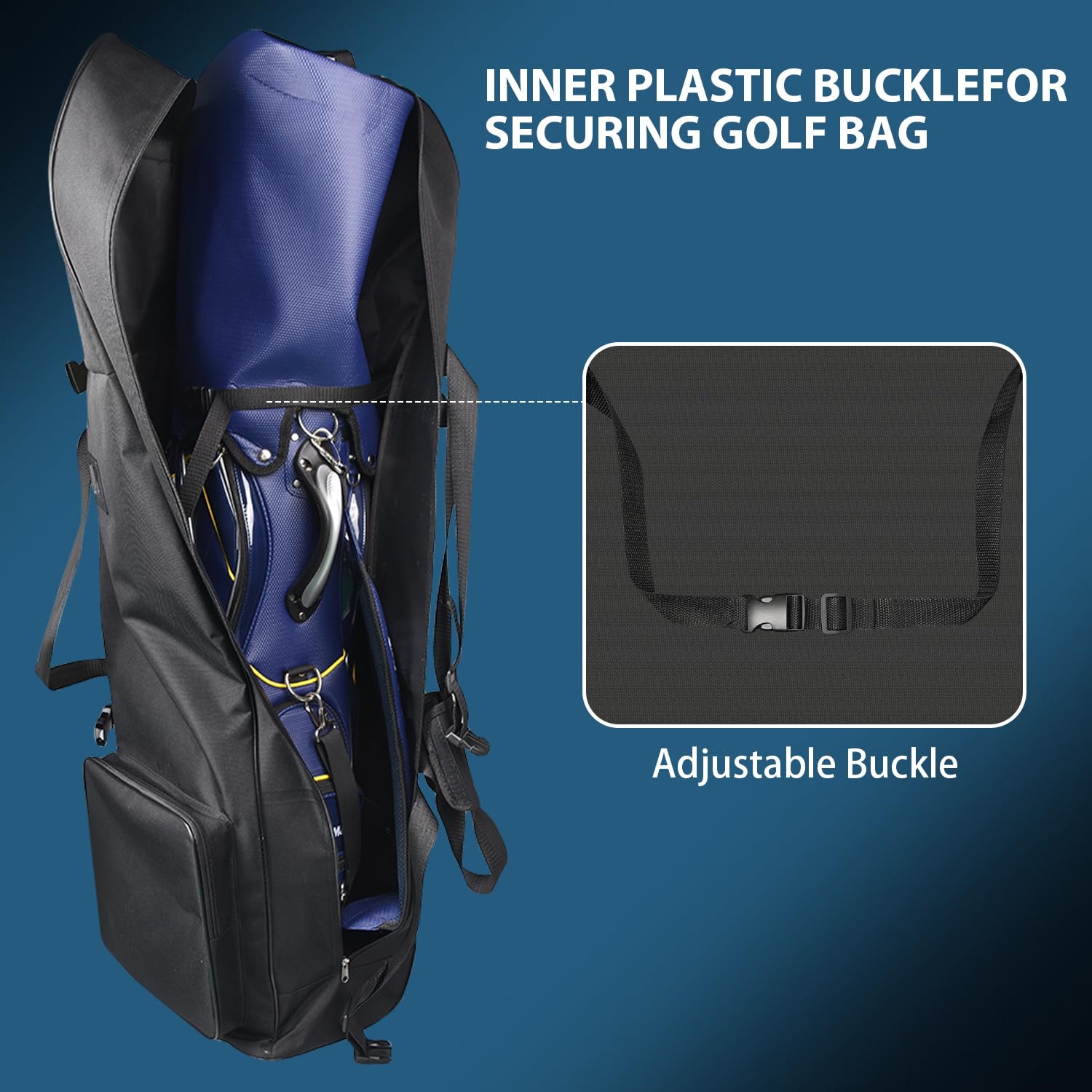 Golf Reisetaschen für Fluglinien mit Verstärkte Rädern - 10 Nadelstiche - 900D Strapazierfähiges Oxford - 1,6 kg, Hochwertige wasserdichte Golftasche für Reisen, Verschleißfest und Wasserdicht