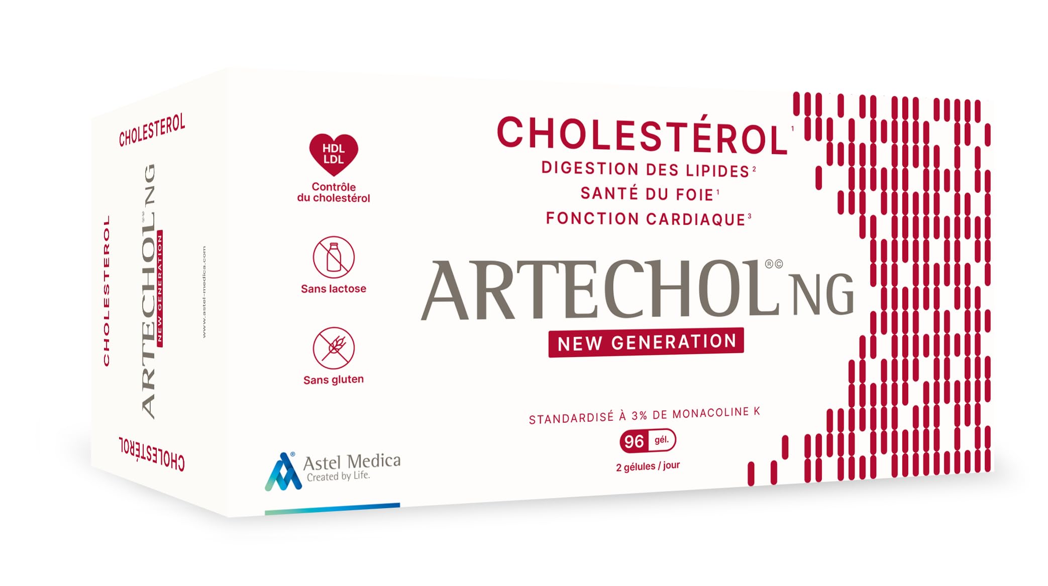 NG – Cholestérol – Avec de la levure de riz rouge – Monacoline K standardisé 3% - 96 gélules