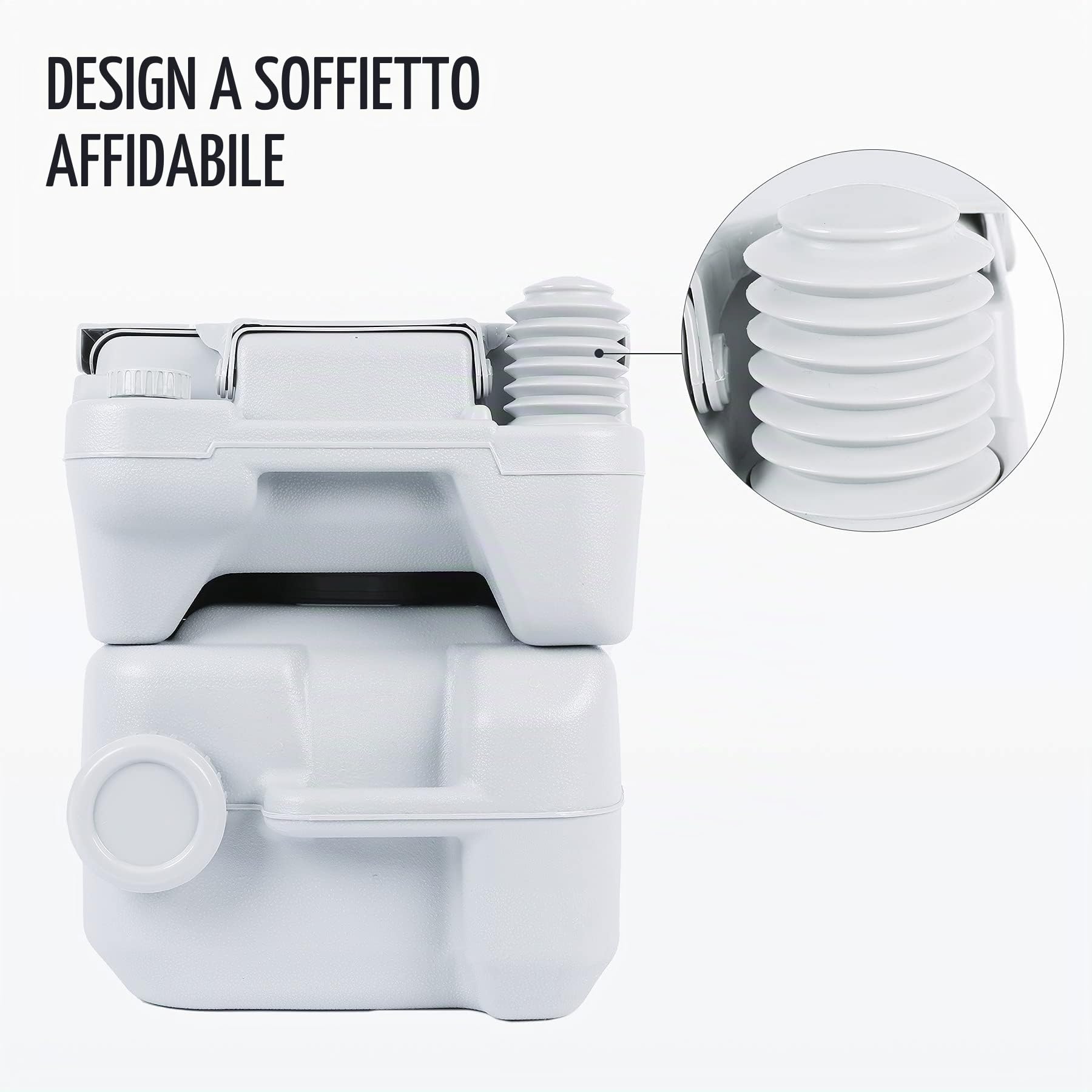 DARTMOOR Toilette da Campeggio WC Portatile con Serbatoio Rimovibile WC Chimico da Viaggio per Camper, Furgoni, Barche (20 L)