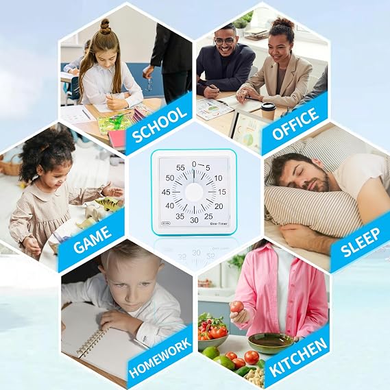 60 Minutes Countdown Visual Timer,Manage Time Well for Kids and Adults,Silent Travel Time Design for Education,Classroom,Home,Office