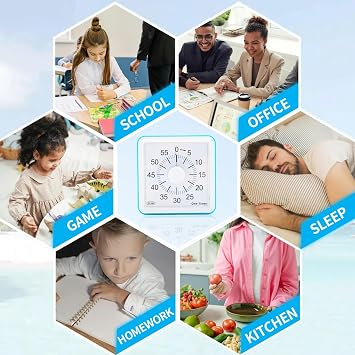 60 Minutes Countdown Visual Timer,Manage Time Well for Kids and Adults,Silent Travel Time Design for Education,Classroom,Home,Office