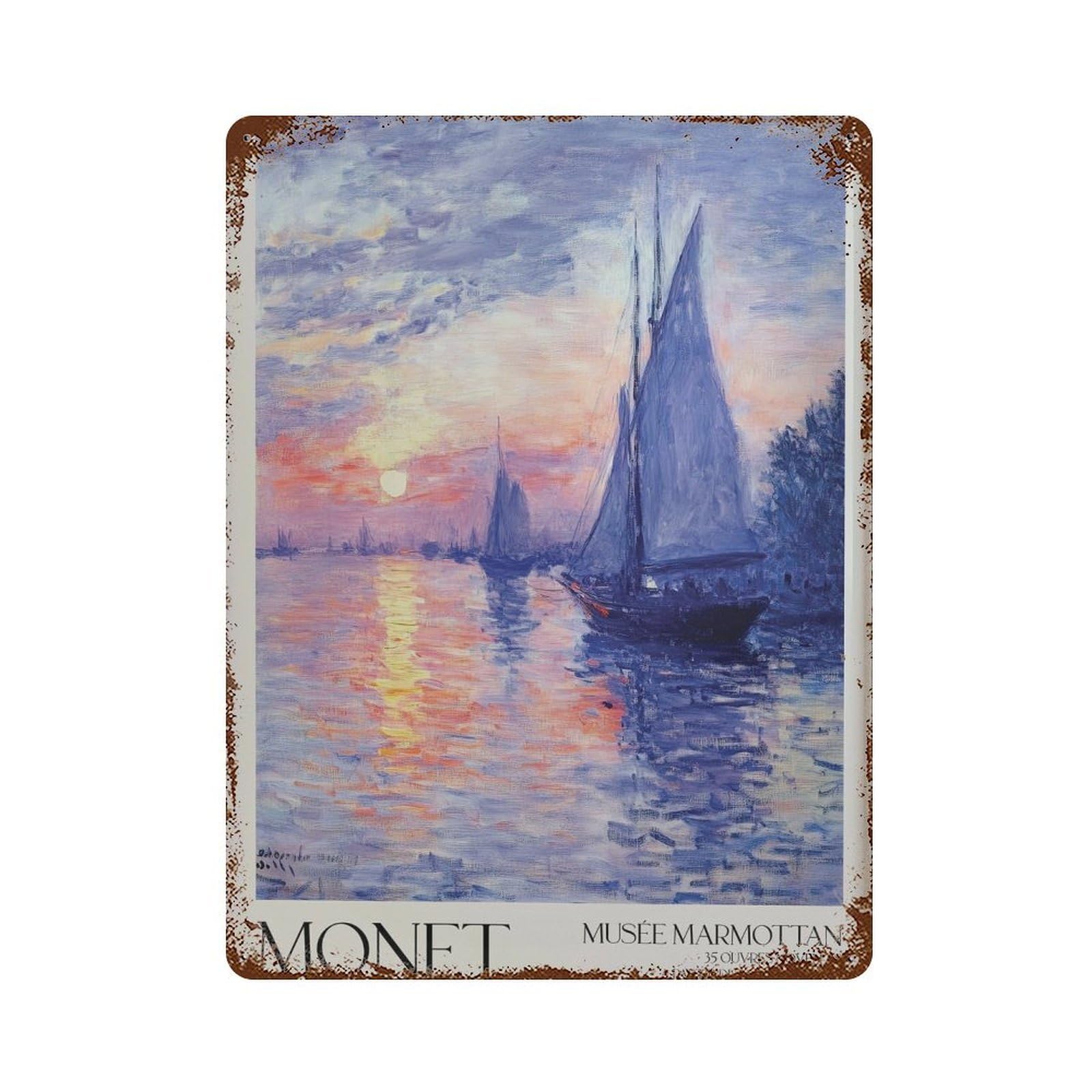 xiaoxiaoshen Monet Exhibition Claude Home Decor. Floral Wall Decor Art Metal Tin Poster Modern Home Decor Art Home Bar Shop Decorations Vintage Sign 40x30cm