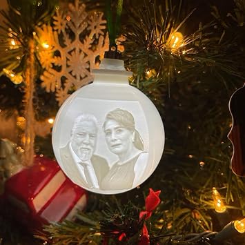 Custom 3d Printed Photo Moon Lamp & Night Light Christmas Ornaments Light Up Moon Ball Personalised Christmas Tree Pendants Baubles Gifts,Birthday Gift