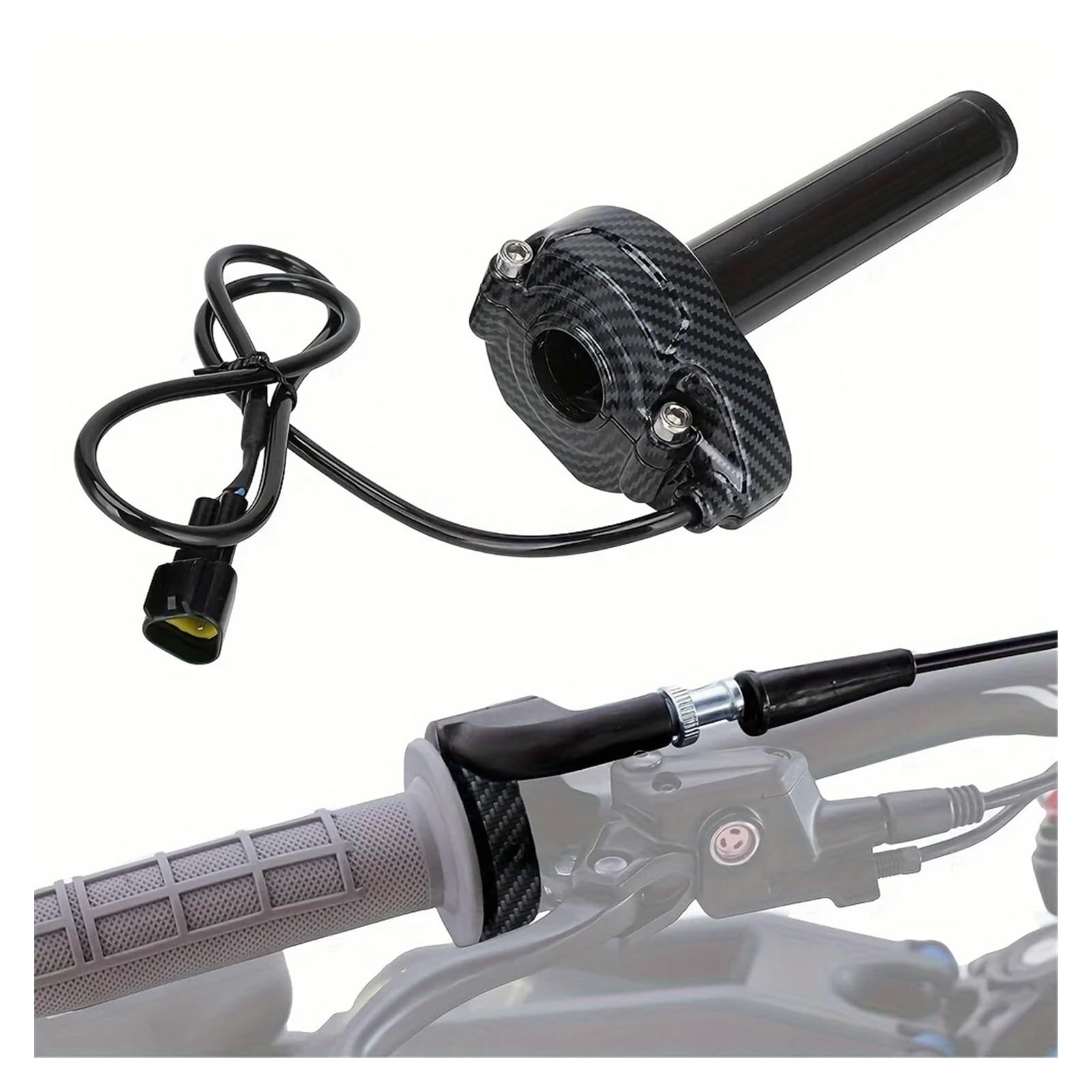 Empuñaduras Manillar Accesorios para Motocicletas, Empuñadura De Acelerador para Sur Ron SX, para Surron Lightbee, Funda De Goma Manillar De Vehículo Todoterreno(Carbon Fiber Pattern)