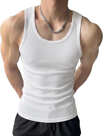 Mens Tank Tops Stringer Vest Sleeveless Gym Workout T-Shirts