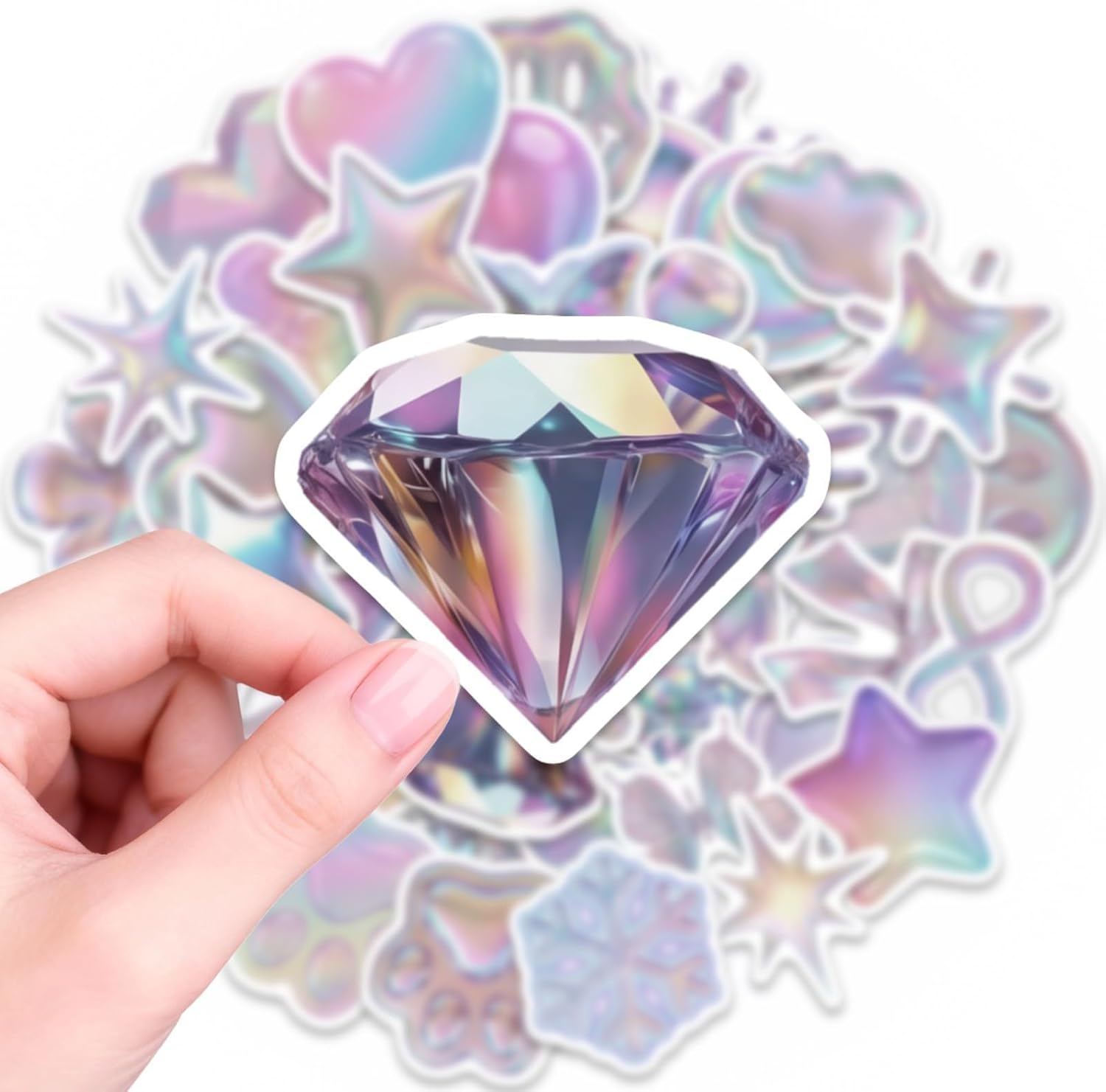 Bluradio 100PCS Iridescent Cute Stickers for Water Bottles & Laptops image 4