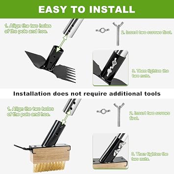 2 in 1 Weed Remover Brush and Garden Hoe