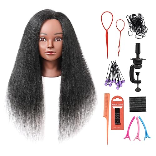 SOPHIRE 16" 100% Real Hair Mannequin Head with stand, Hairdresser