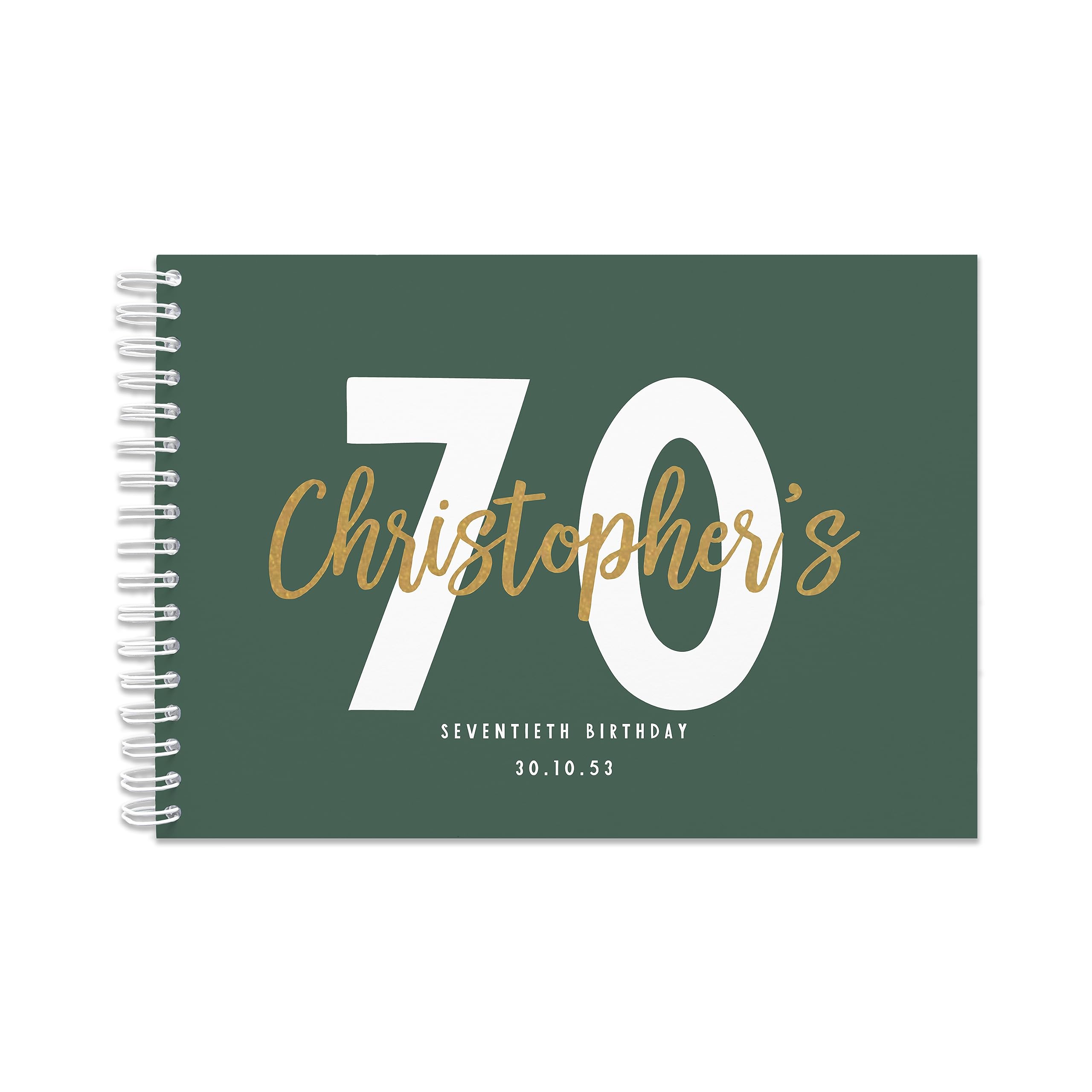 Personalised birthday guestbook | signing birthday guest book scrapbook notebook memories | 30th 40th 50th 60th 70th 80th 90th birthday sign in birthday party decor (A4 Paperback Green)