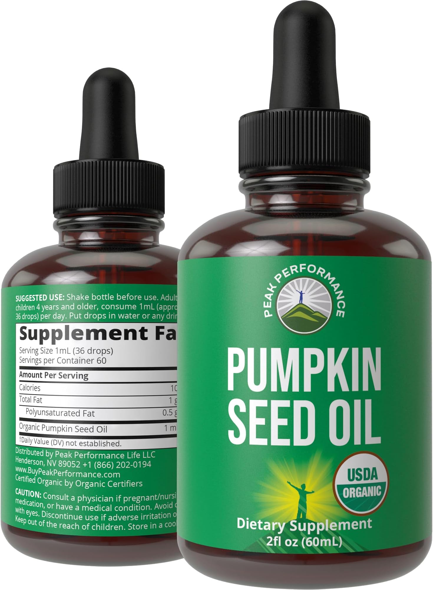 Pumpkin Seed Oil. USDA Organic Vegan Liquid Drops Extract for Women and Men. Supplement for Hair Growth, Skin Health, UT, Prostate Support. Zero Sugar, Gluten Free. Take Orally No Capsules